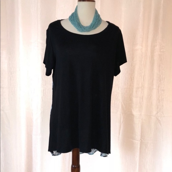 Bobeau Mixed Media High Low Tunic, 1X - Picture 3 of 6